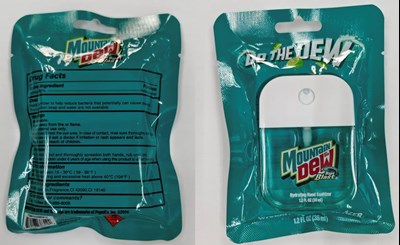 Label (Mountain Dew Hydrating Hand Sanitizer Compressed)